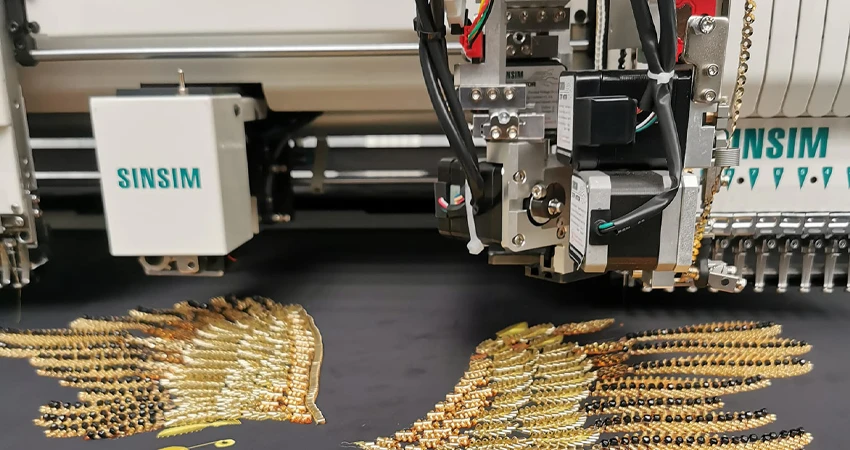 Dual Sequin With 3 Beads & Tufting Embroidery Machine